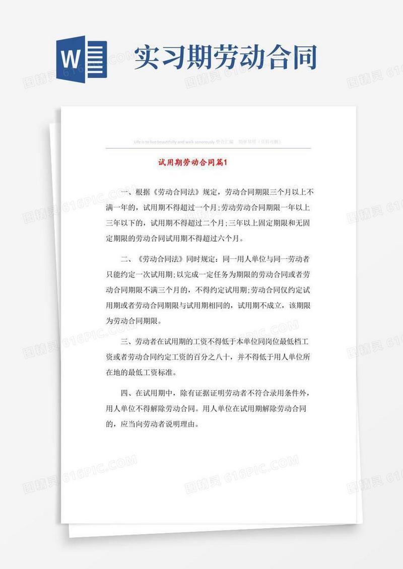 实用的试用期劳动合同模板汇总八篇