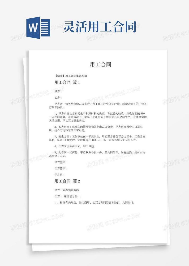 用工合同-专业文档!