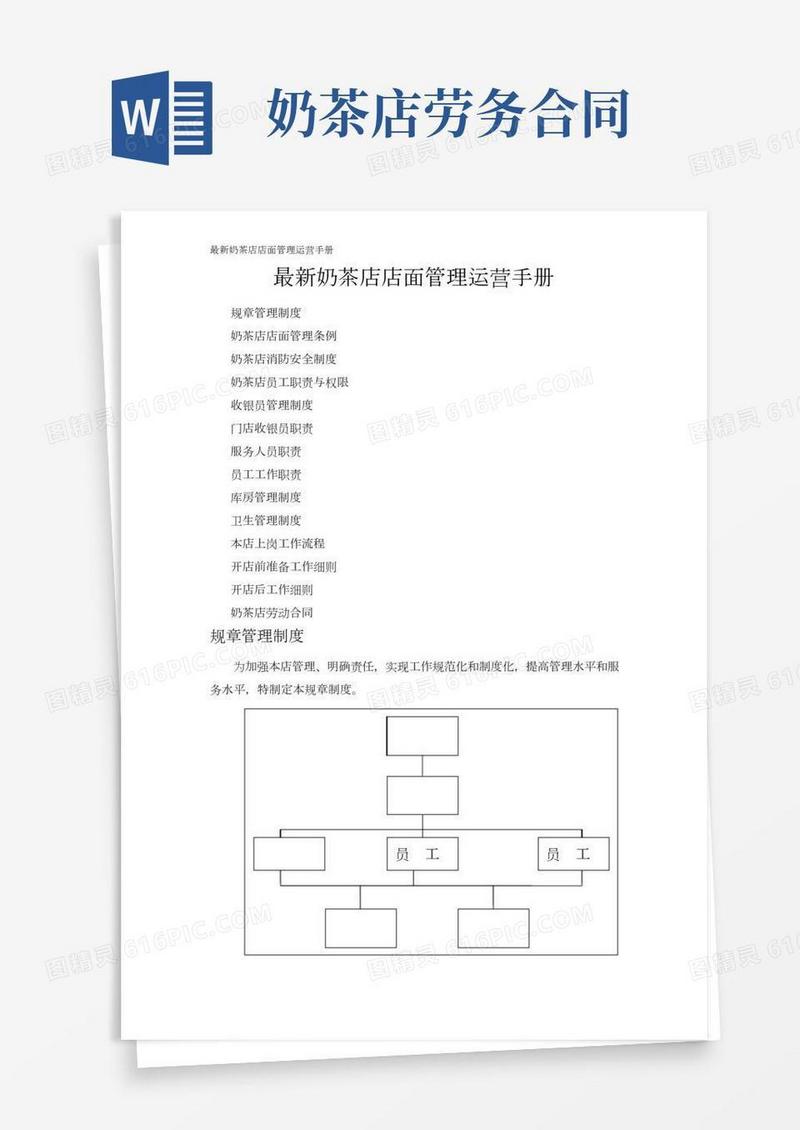 奶茶店店面管理运营手册_附奶茶店劳动合同