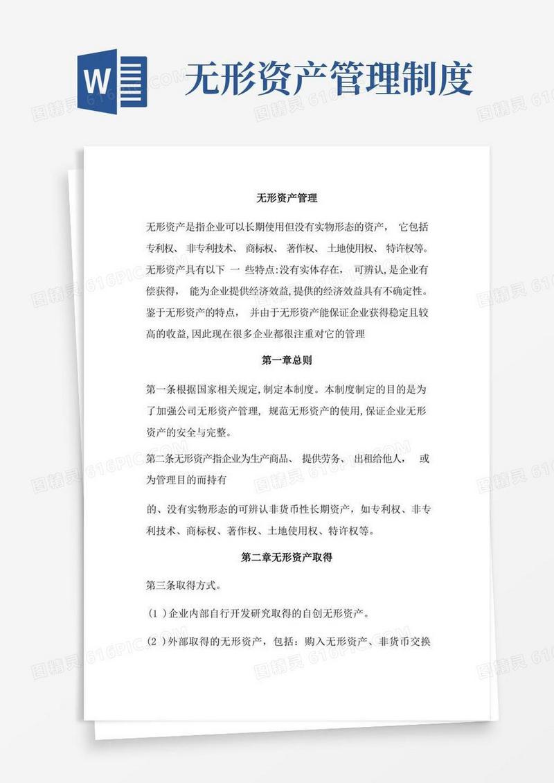 公司无形资产管理制度