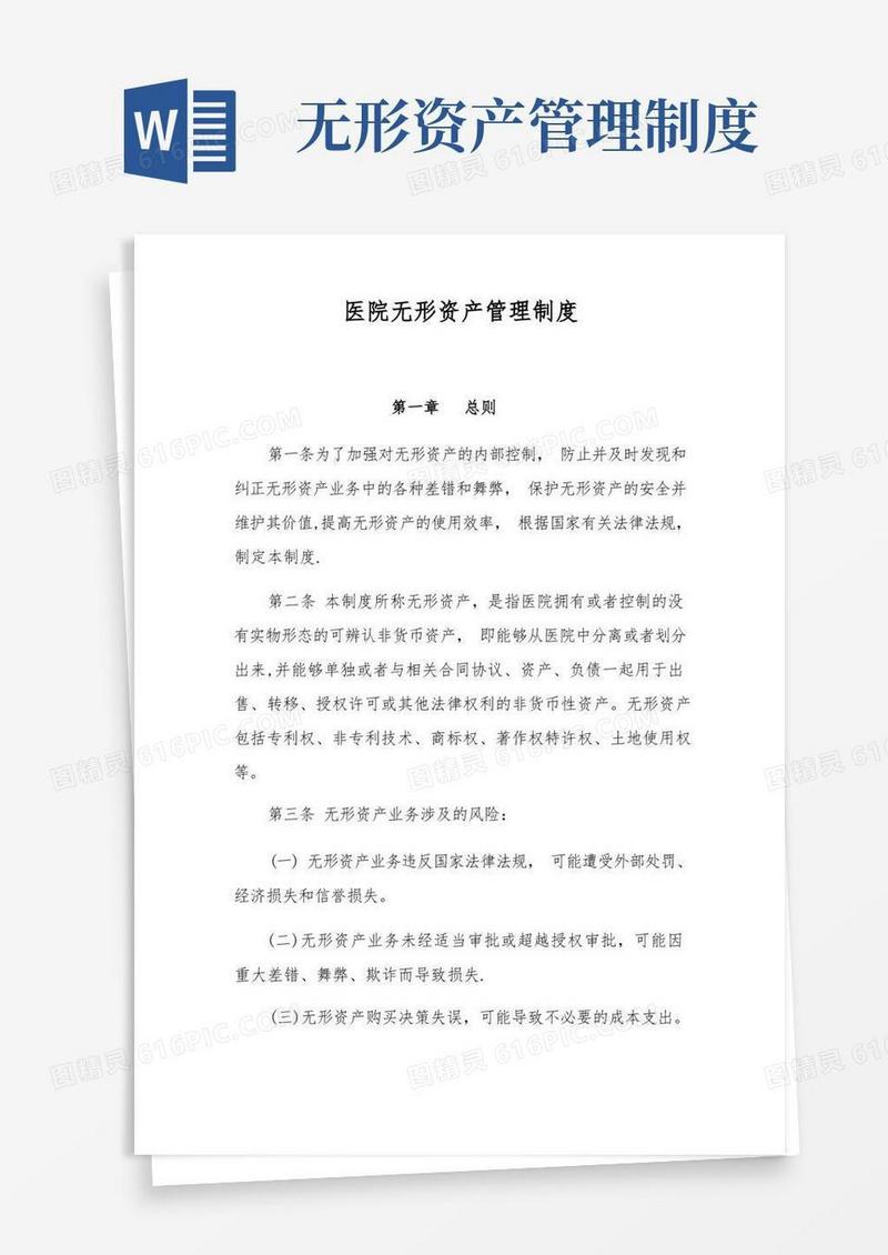 医院无形资产管理制度