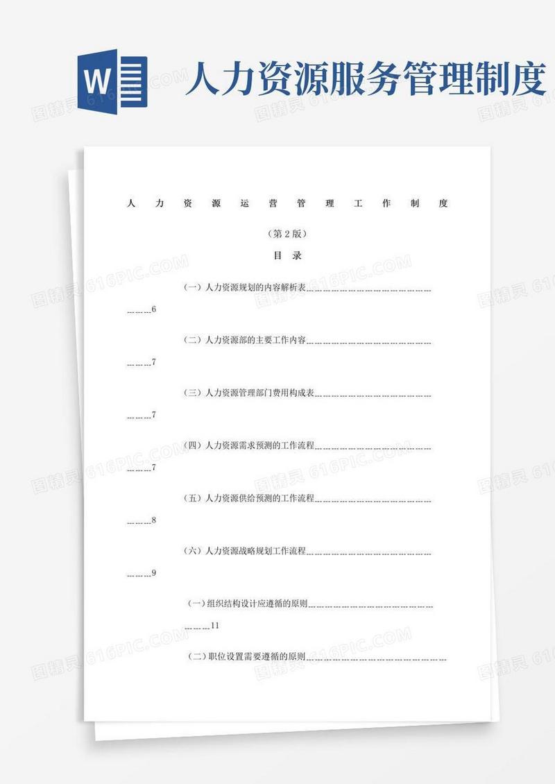 人力资源运营管理规章制度