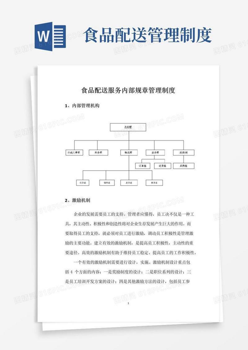 好用的食品配送服务内部规章管理制度