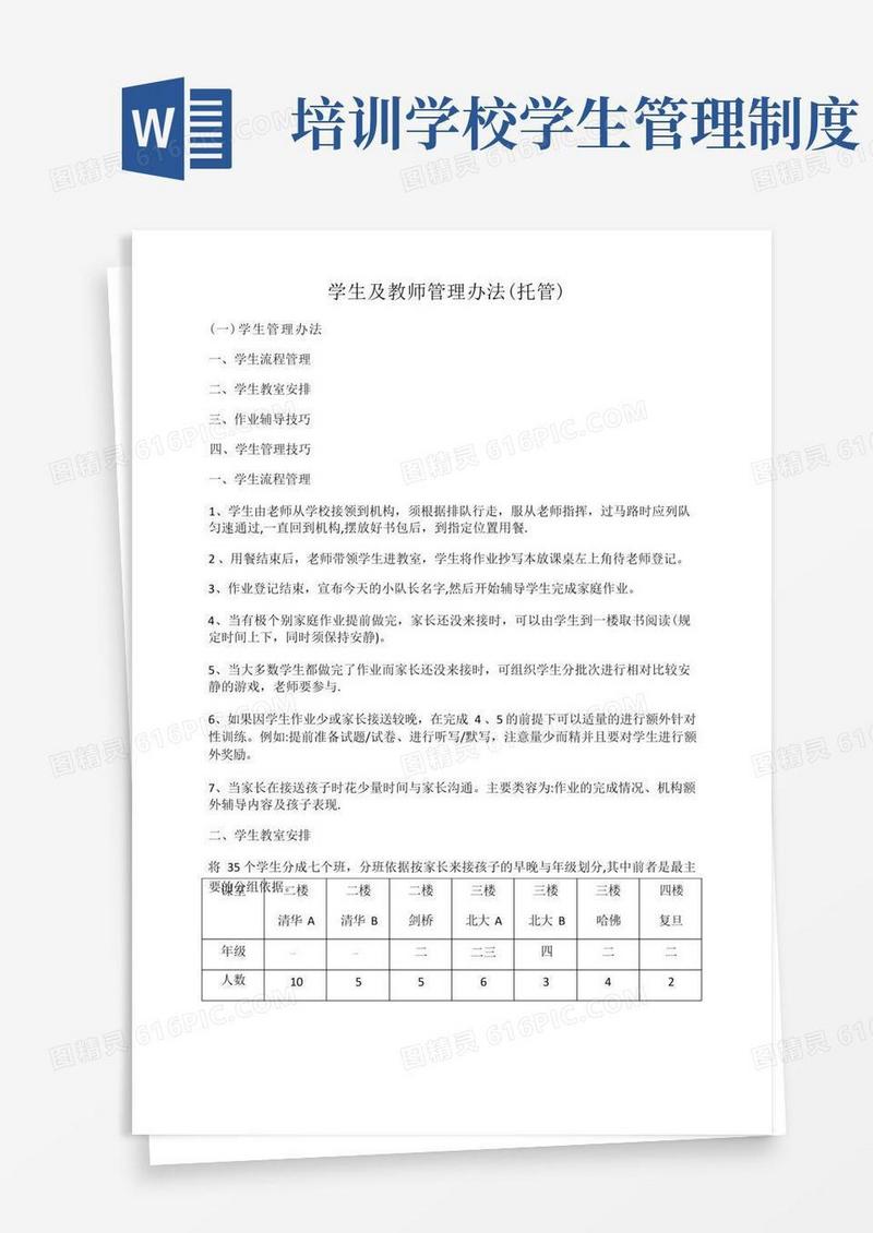 实用的培训机构学生及教师管理办法