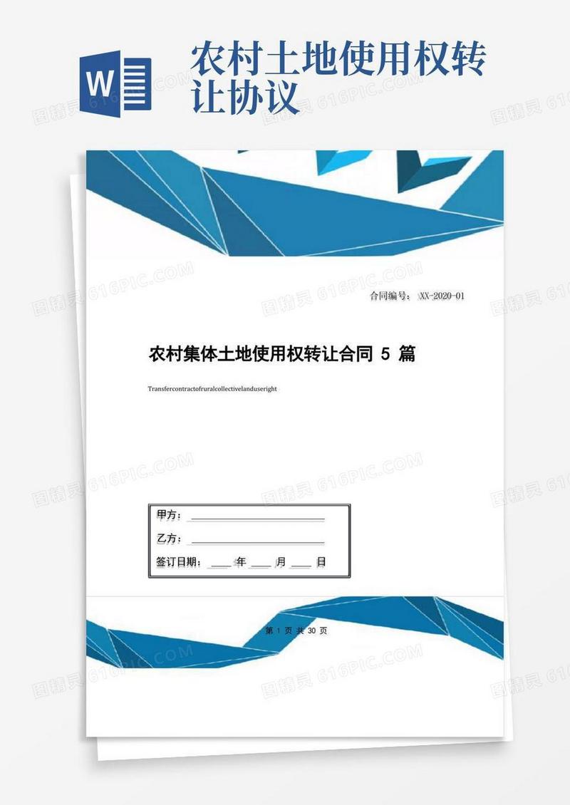 实用的农村集体土地使用权转让合同5篇