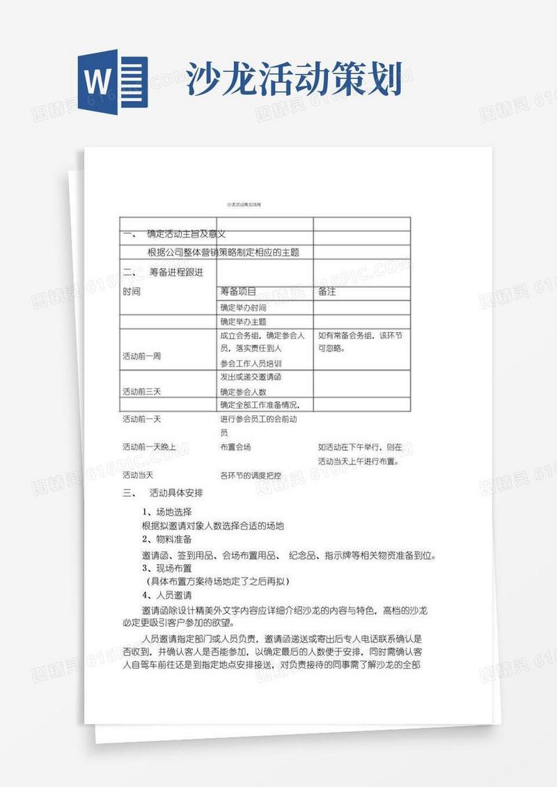 实用的沙龙活动策划流程