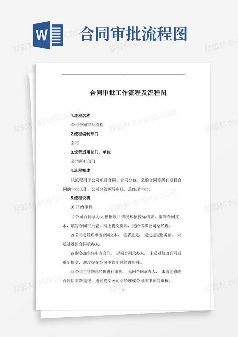 好用的合同审批工作流程及流程图