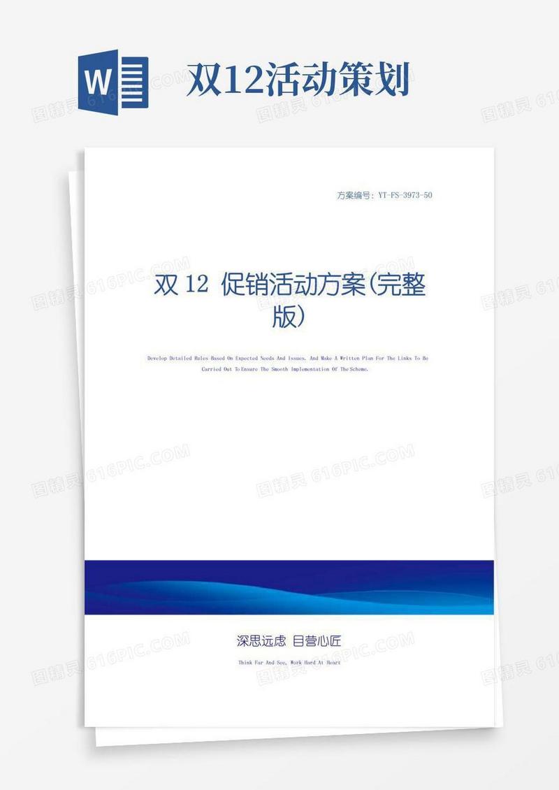 实用的双12促销活动方案(完整版)