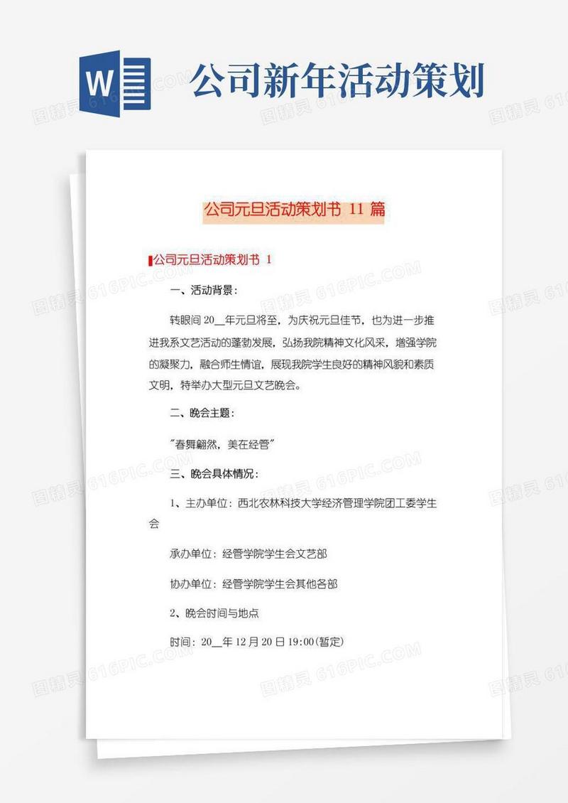实用的公司元旦活动策划书11篇