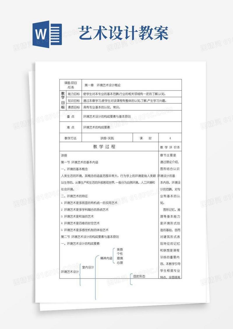 简洁的环境艺术设计教案