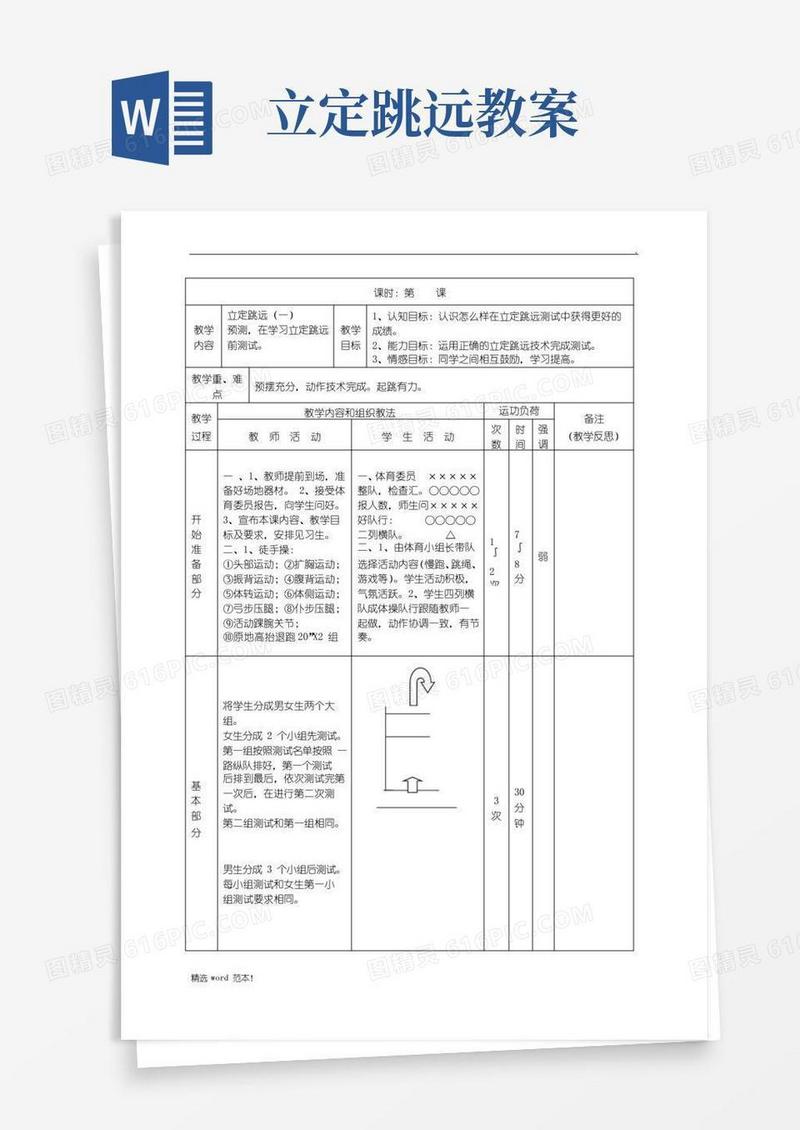 简洁的立定跳远教案集