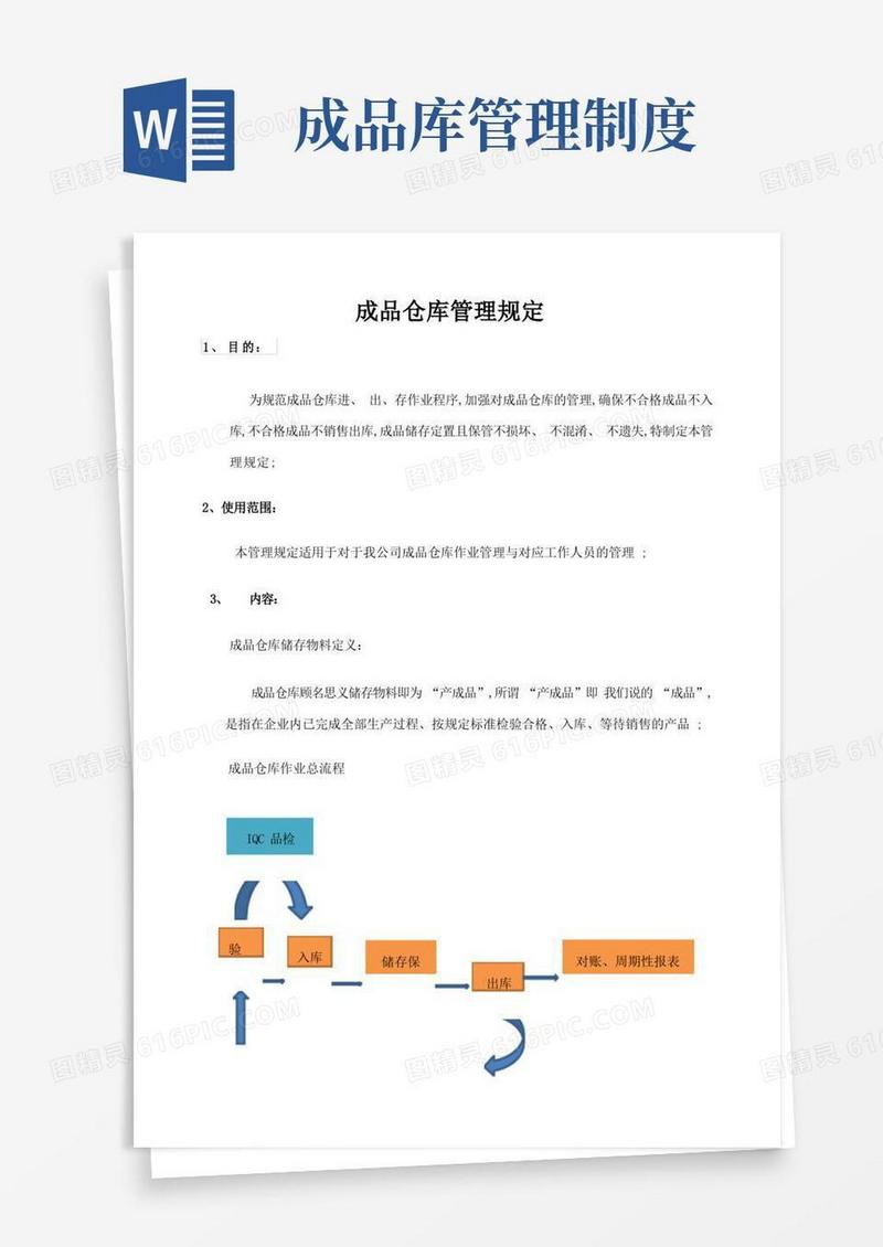 大气版成品仓库管理规定