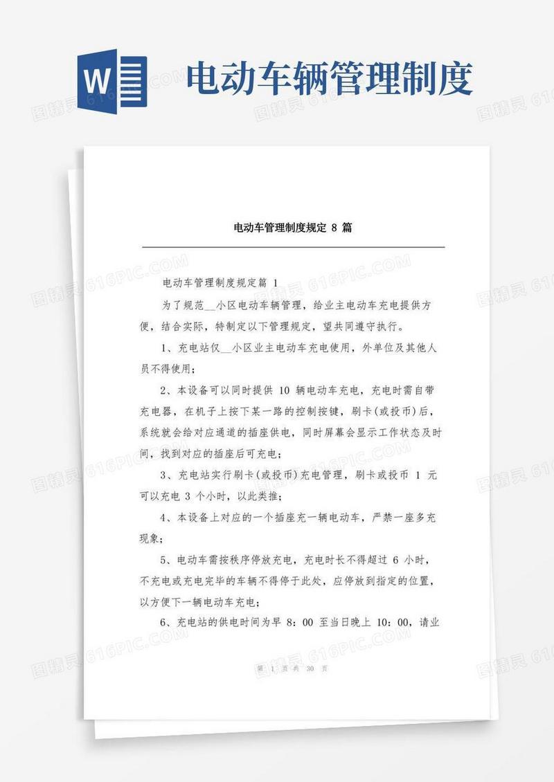 好用的电动车管理制度规定8篇