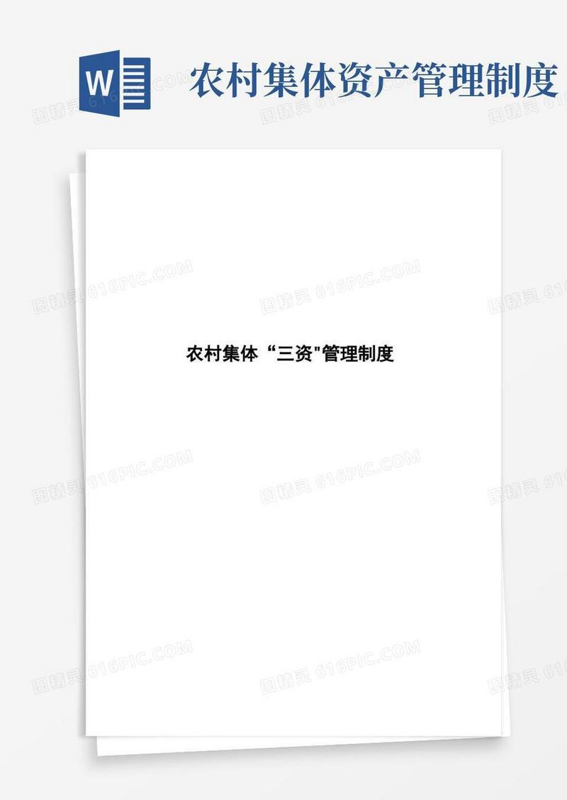 大气版农村集体三资管理制度【精选文档】