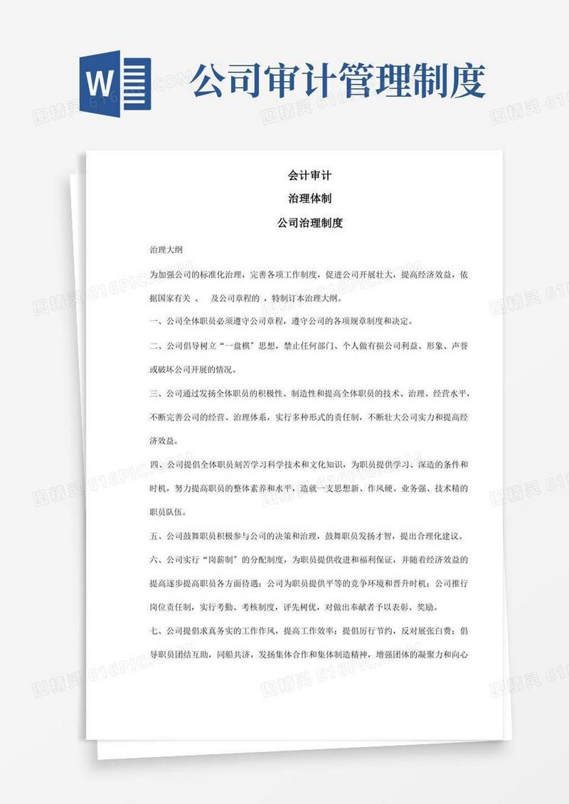 方便的公司会计审计管理制度(doc20)