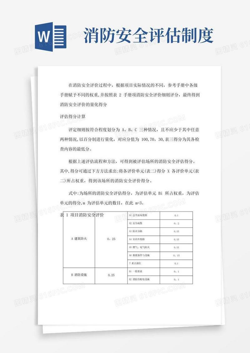 通用版项目消防安全评价