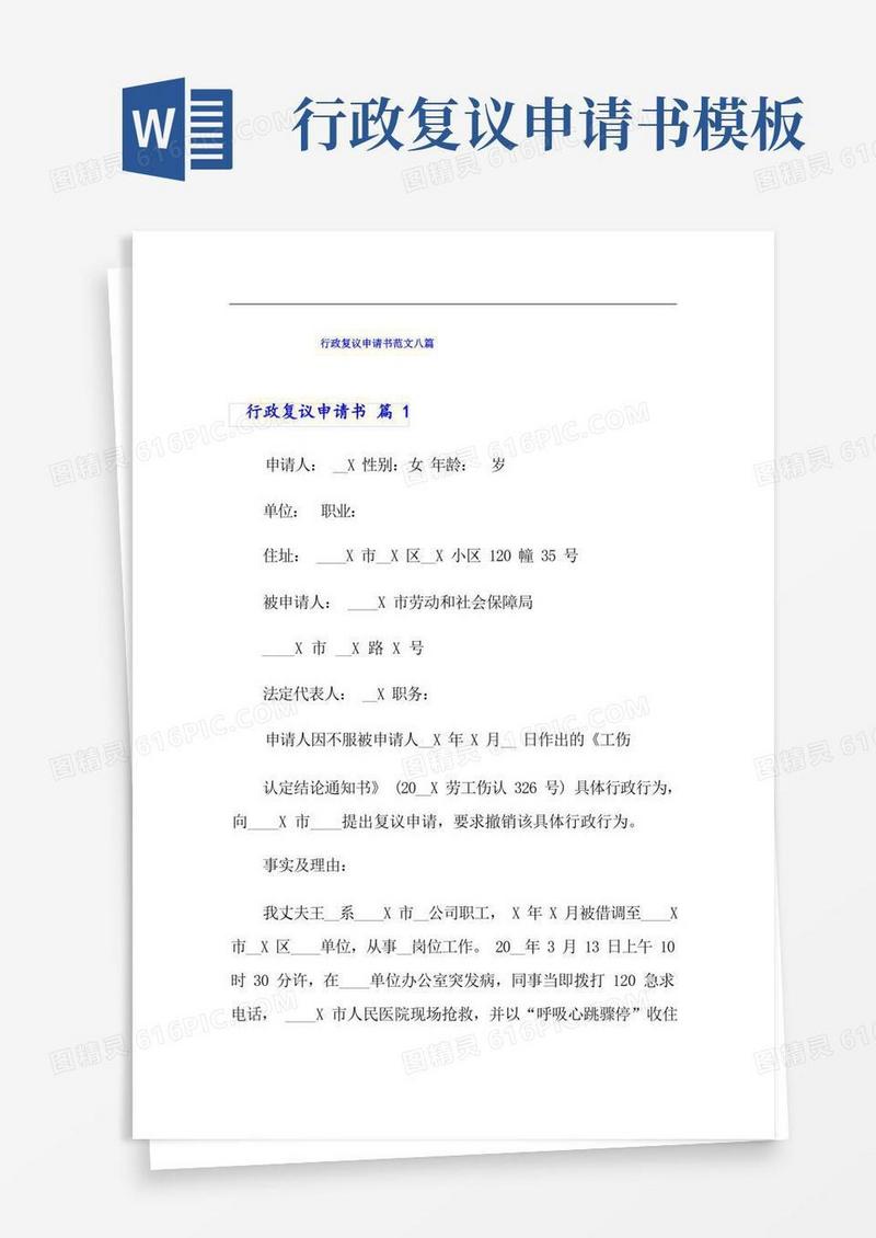 大气版行政复议申请书范文八篇