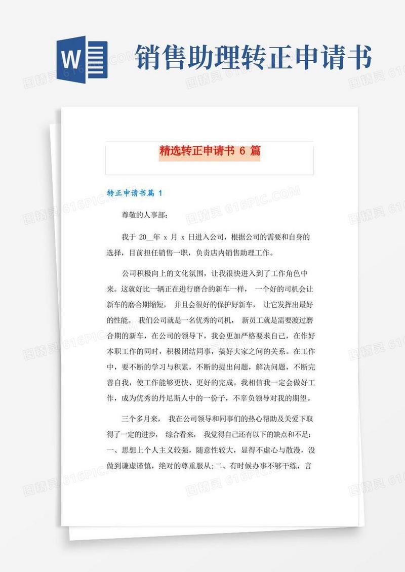 实用的精选转正申请书6篇