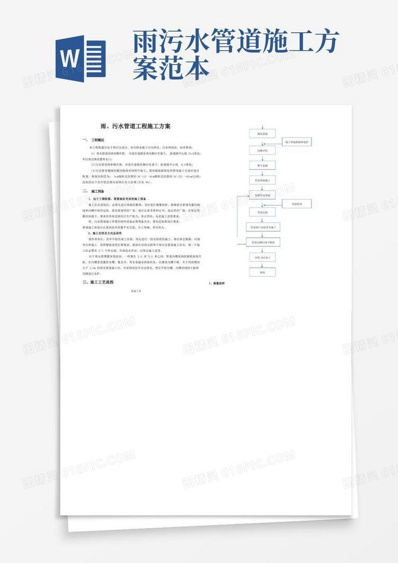 通用版雨、污水管道工程施工方案
