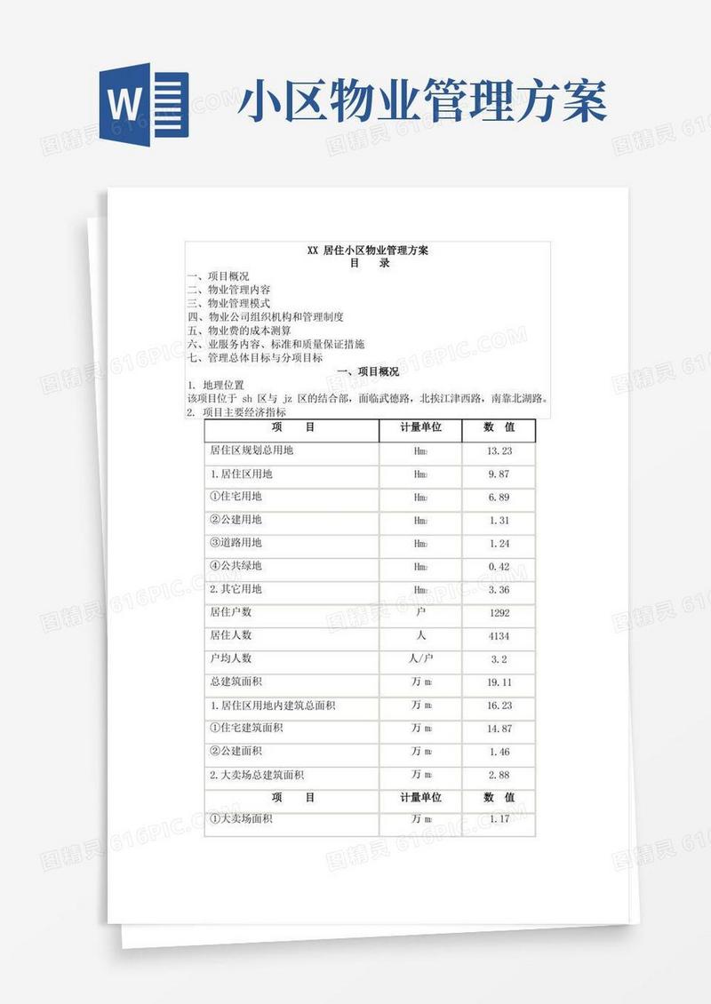 好用的居住小区物业管理方案
