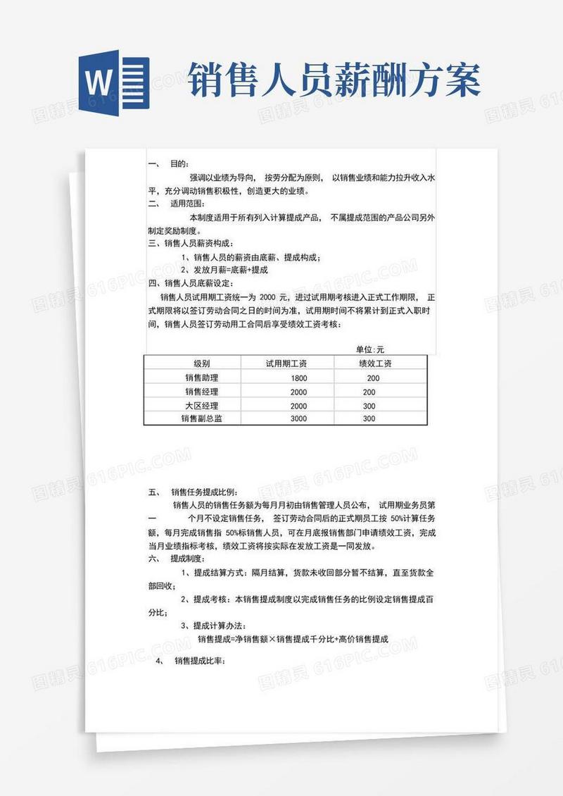 大气版【销售薪酬体系】销售人员薪资管理方案