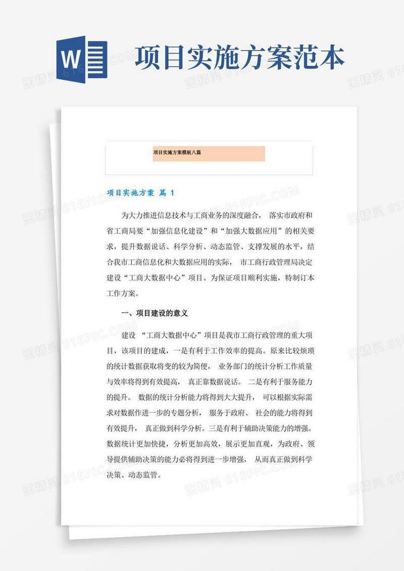 大气版项目实施方案模板八篇