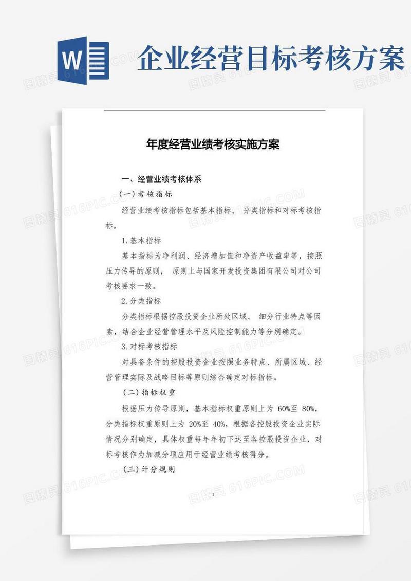 方便的企业年度经营业绩考核实施方案