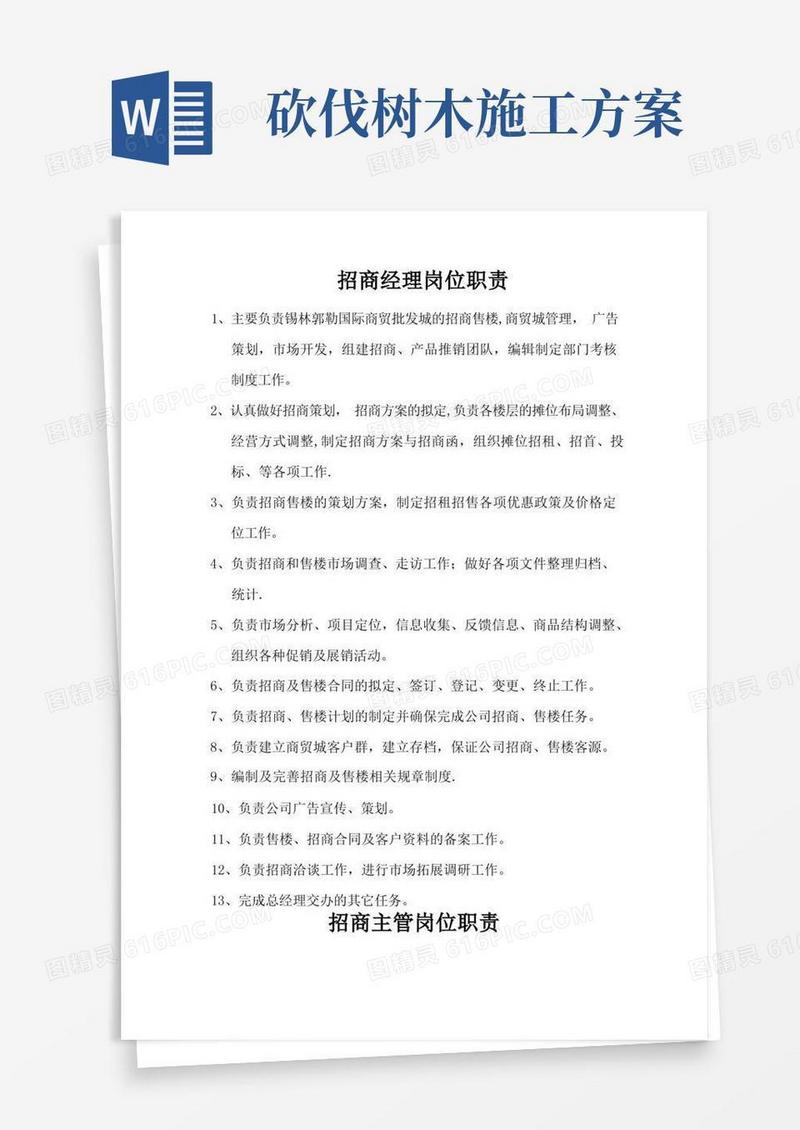 简易版招商部岗位职责、制度及工作流程
