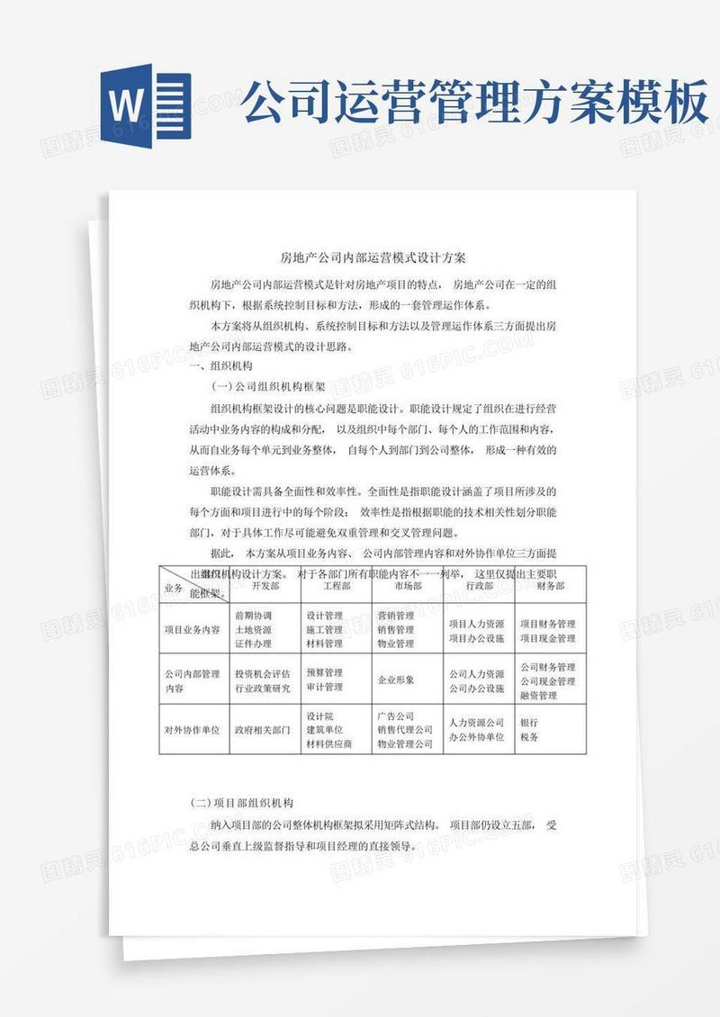 方便的(完整版)房地产公司运营管理方案