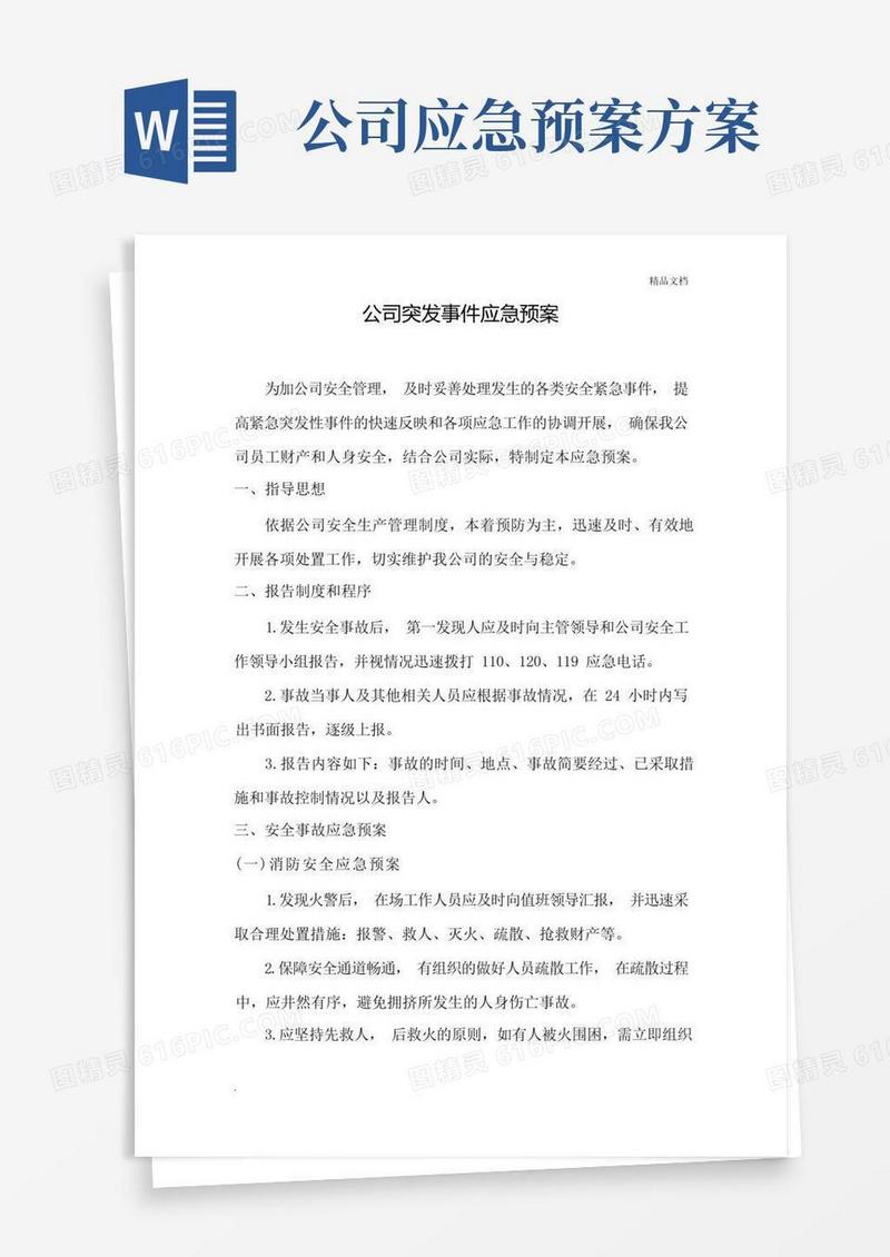 实用的公司安全生产应急预案