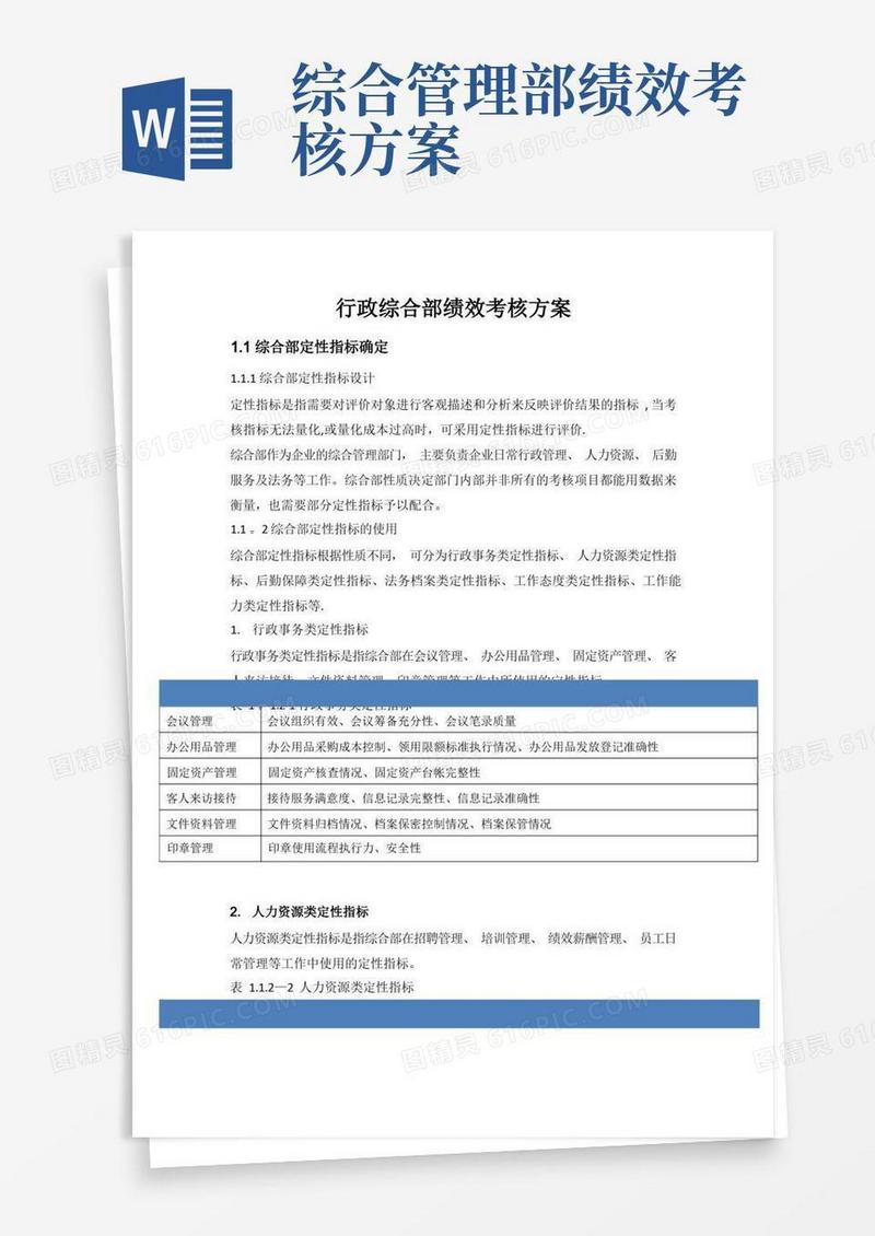方便的行政综合部绩效考核方案