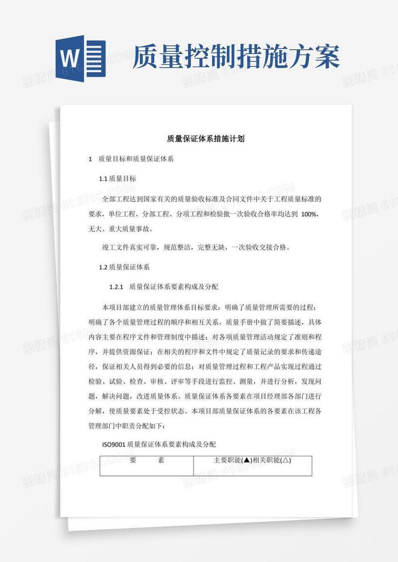 简洁的质量保证措施方案