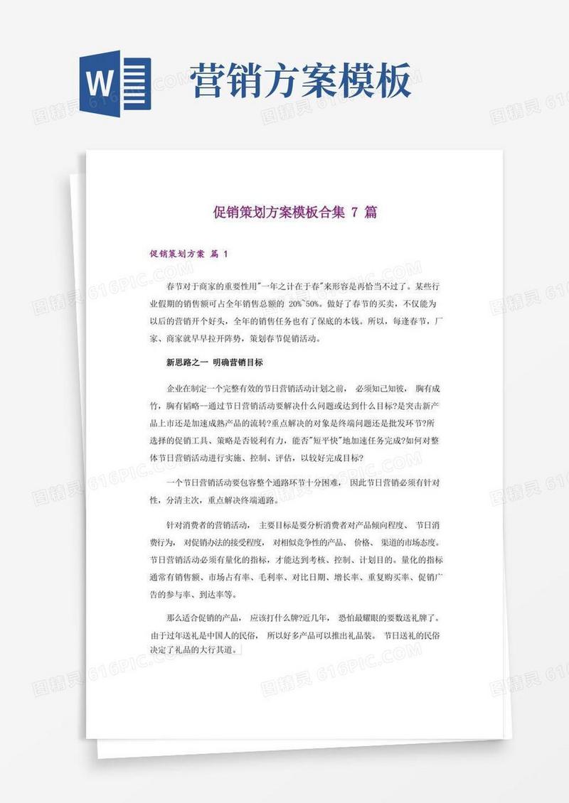 大气版促销策划方案模板合集7篇_