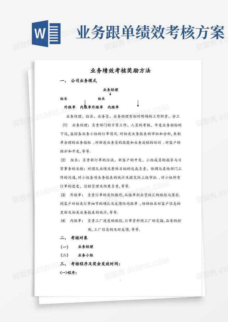 通用版公司业务绩效考核方案