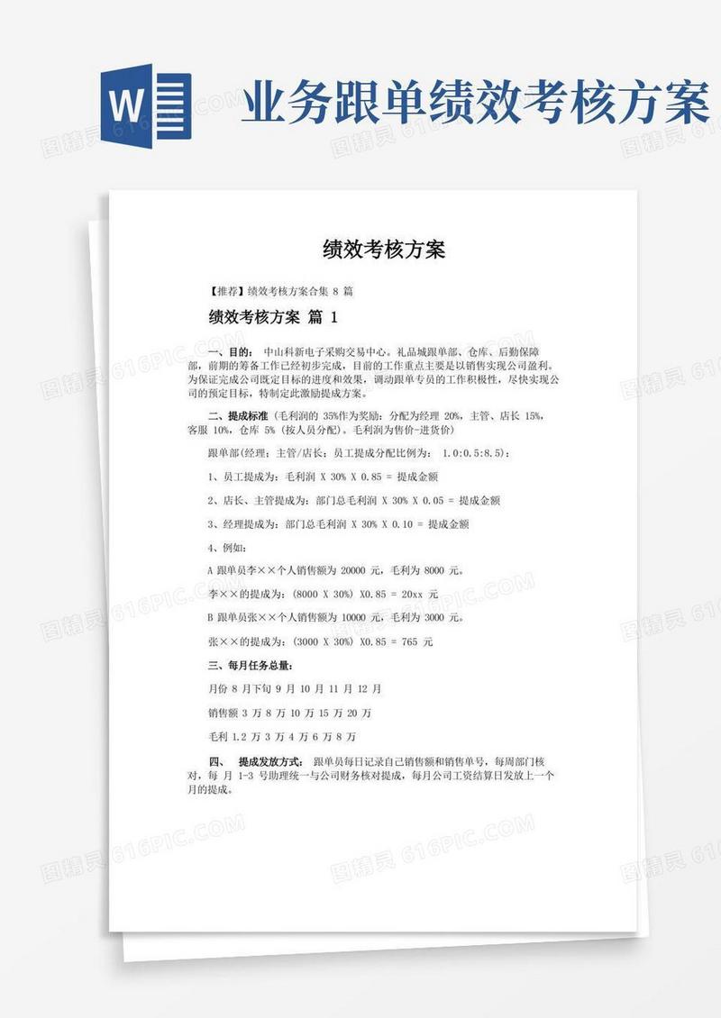 方便的绩效考核方案