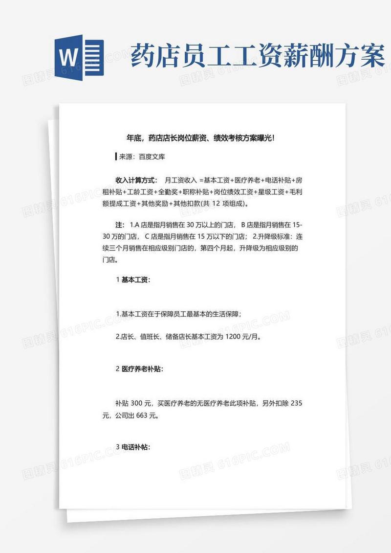 好用的年底，药店店长岗位薪资、绩效考核方案曝光！