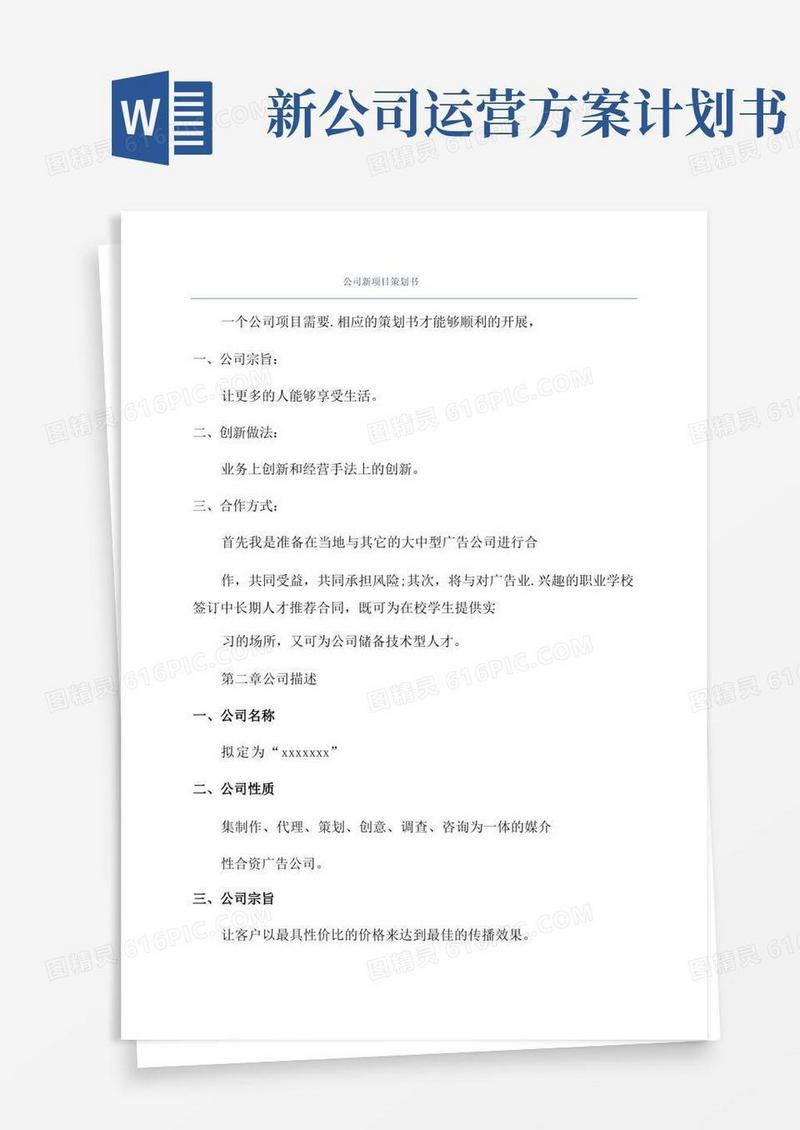 简易版公司新项目策划书