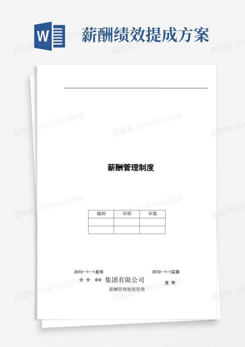 大气版公司薪酬管理制度-绩效+提成