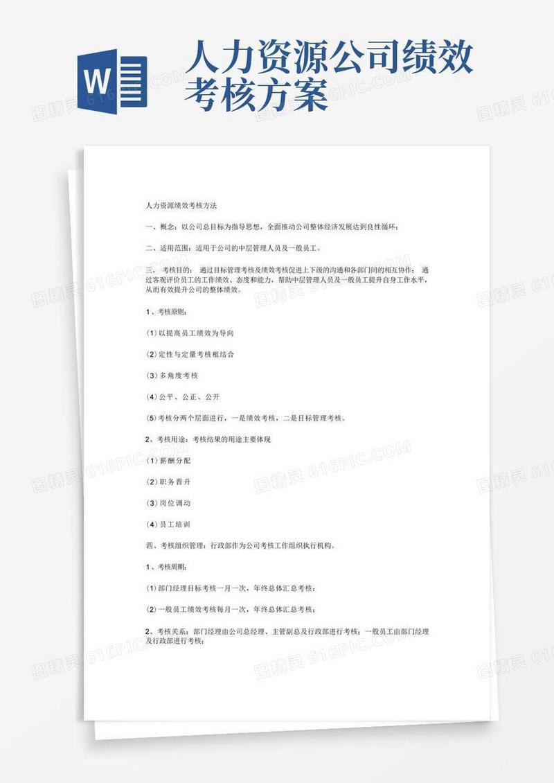 好用的人力资源绩效考核方法