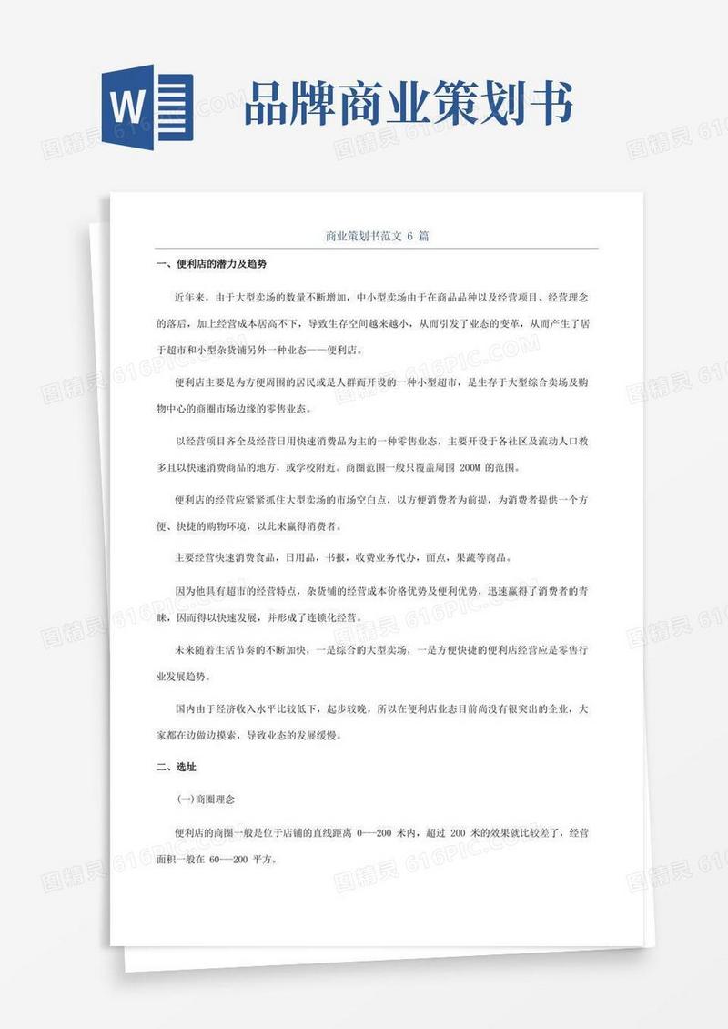 大气版商业策划书范文6篇