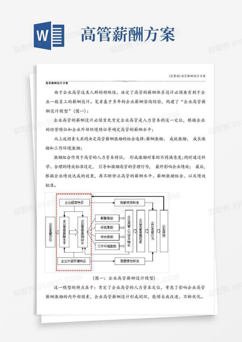 简洁的(完整版)高管薪酬设计方案