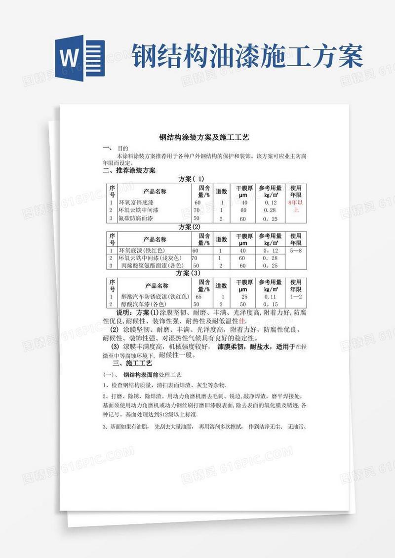 简洁的钢结构涂装方案及施工工艺