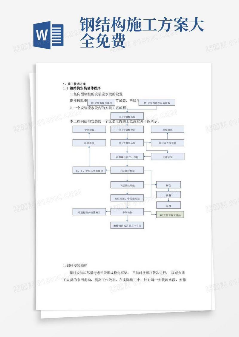 简易版钢结构施工方案