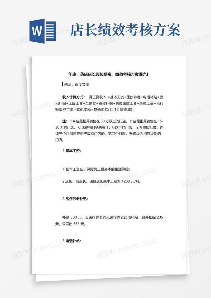 好用的年底，药店店长岗位薪资、绩效考核方案曝光！