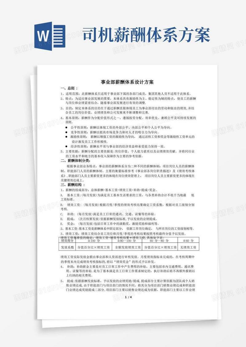 大气版薪酬体系设计方案