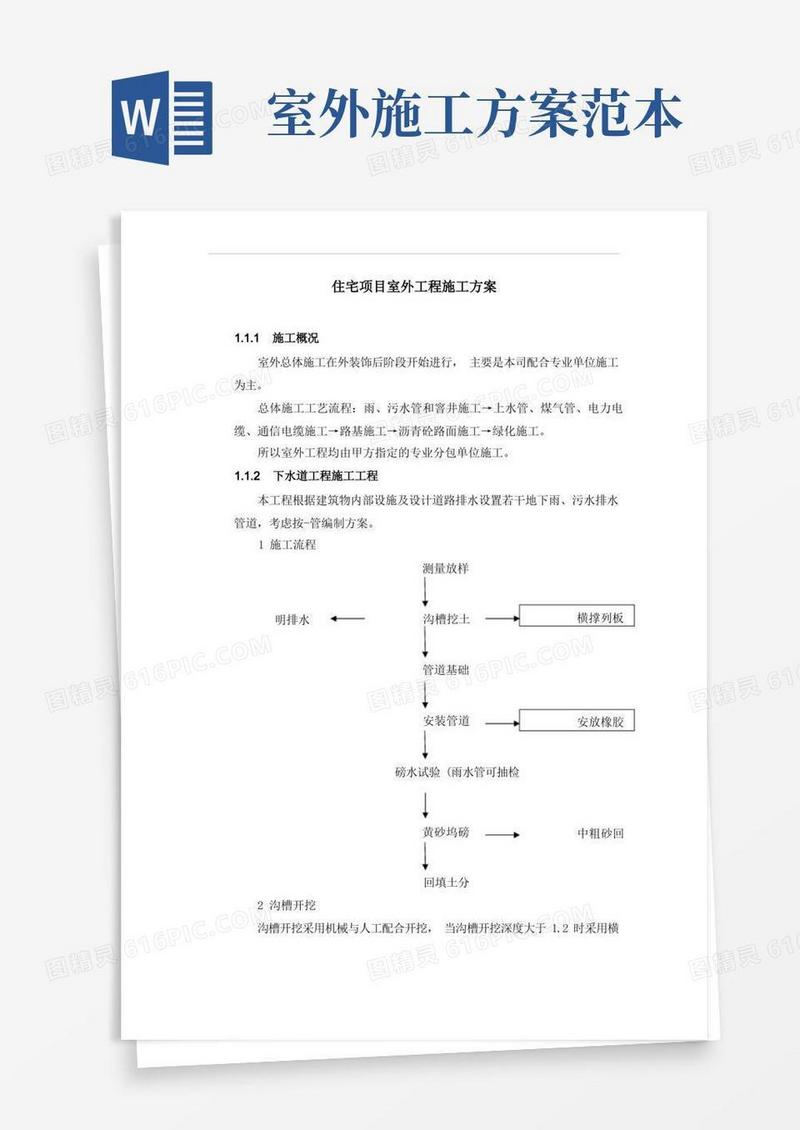 方便的住宅项目室外工程施工方案