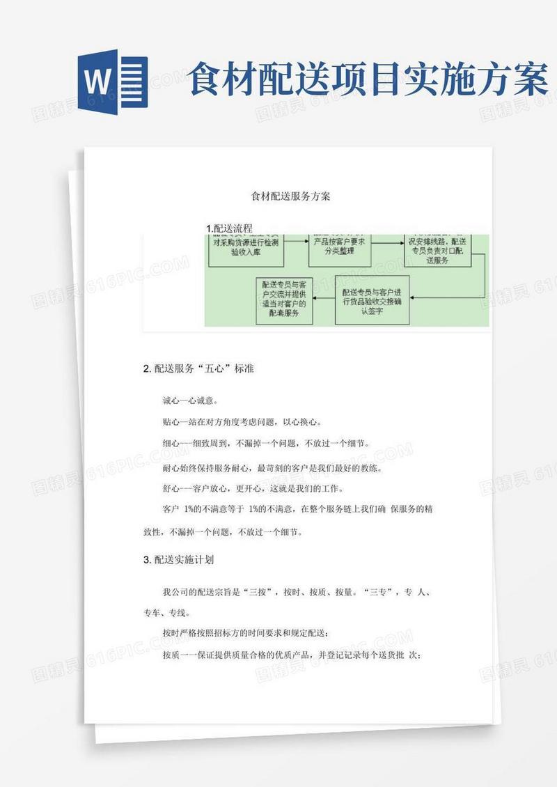 通用版食材配送服务方案