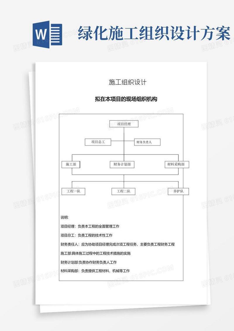 好用的绿化施工组织方案