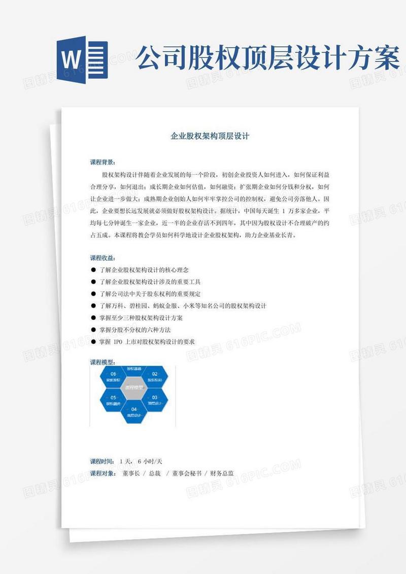 方便的《企业股权架构顶层设计》