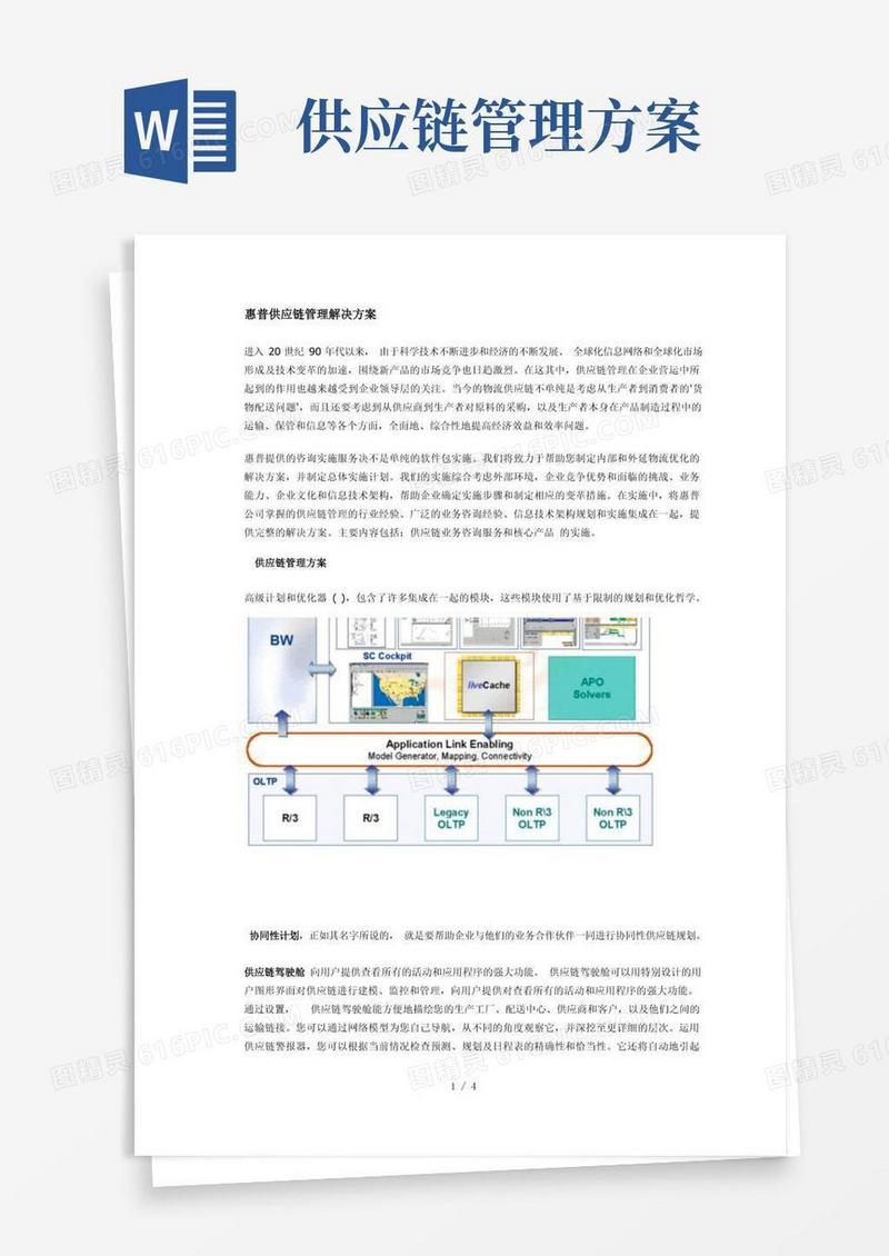 简洁的惠普SAPAPO供应链管理解决方案